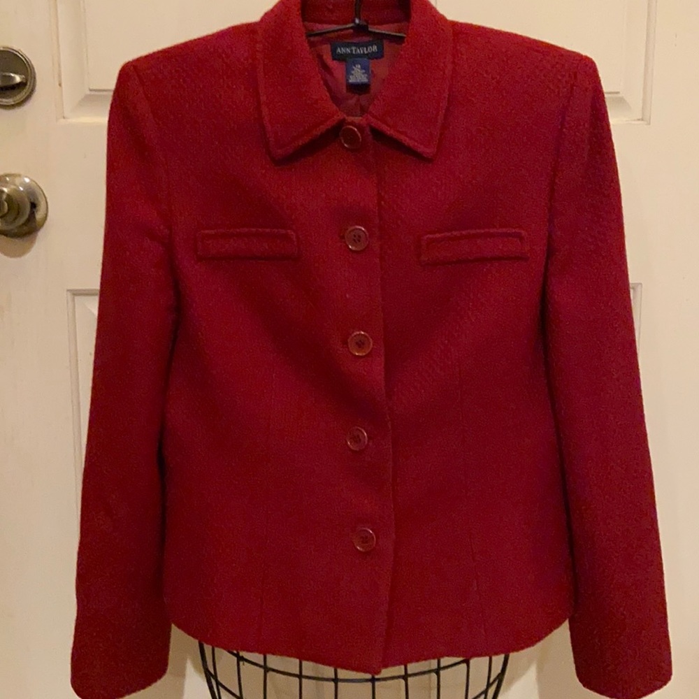 Ann tailor jacket red color size 10